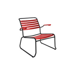 Slatted skidchair-lounger Säntis with armrest | open base | Schaffner AG