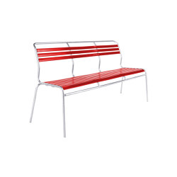 Slatted three-seater bench Säntis without armrest | Benches | Schaffner AG