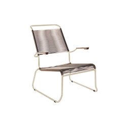 Spaghetti-skidchair-lounger Säntis with armrest (high backrest) | Armchairs | Schaffner AG