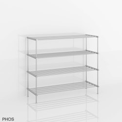 Frei stehendes Badregal aus Edelstahl - 80 cm breit, 4 Ebenen, hochwertig & zeitlos | Regale | PHOS Design