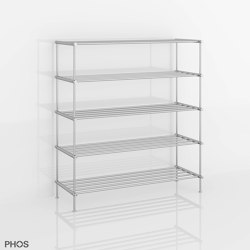Free-standing bathroom shelf made of stainless steel - 80 cm wide, 90 cm high, 5 levels, high-quality & timeless | Regale | PHOS Design