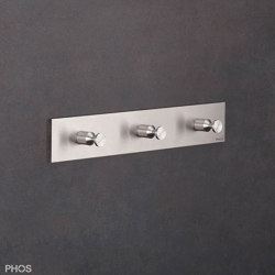 Towel rail, plain - 30 cm, 3 conical hooks | Porte-serviettes | PHOS Design