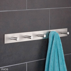 Towel rail, purist, 5 flow hooks | Estanterías toallas | PHOS Design