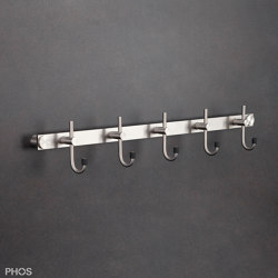 Towel hook rail with 5 curved hooks | Towel rails | PHOS Design