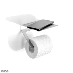 Toilet roll holder with smartphone holder | Portarotolo | PHOS Design