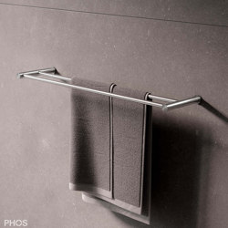 Toallero doble diseño acero inoxidable 60 cm | Estanterías toallas | PHOS Design