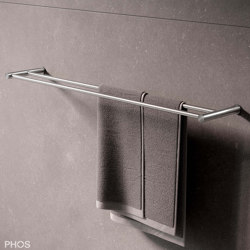 Portasciugamani doppio in acciaio inox design 80 cm | Portasciugamani | PHOS Design