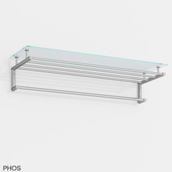 High-quality towel rack with glass shelf, timelessly modern - 60 cm wide | Handtuchhalter | PHOS Design
