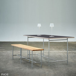 Karlsruher Tisch - Table de salle à manger avec plateau en linoléum - 160x80 cm | Tables de repas | PHOS Design