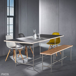 Karlsruher Tisch - Table de salle à manger avec plateau en linoléum - 200x90 cm | Tables de repas | PHOS Design