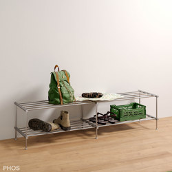Wide shoe rack, 120 cm, with 2 levels | Shelving | PHOS Design