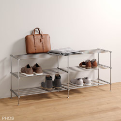 Wide shoe rack with 3 levels, 120 cm wide | Shelving | PHOS Design