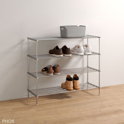 Shoe rack 60 cm wide, 4 levels | Regale | PHOS Design