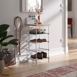 Narrow high hallway shelf with shelf, 35 cm wide, 70 cm high | Shelving | PHOS Design