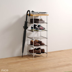 Narrow high hallway shelf with shelf, 35 cm wide, 85 cm high | Regale | PHOS Design