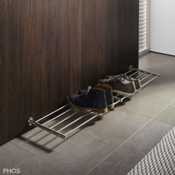 Stainless steel shoe rack for wall mounting - 120 cm wide | Shelving | PHOS Design