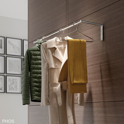 Wall coat rack with full-length clothes rail - 60 cm wide | Garderoben | PHOS Design