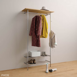 High-quality hallway coat rack with shoe rack and wooden shelf - 80 cm wide | Garderoben | PHOS Design