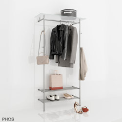 High-quality hallway coat rack with shoe rack and glass shelf - 80 cm wide | Percheros | PHOS Design