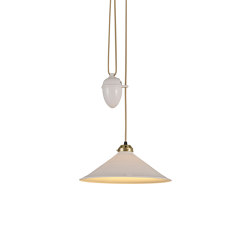 Cobb Rise & Fall Large Pendant Light, Natural with Antique Brass | Suspended lights | Original BTC