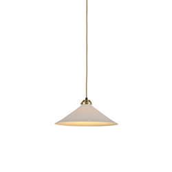 Cobb Large Plain Pendant Light, Natural with Satin Brass | Suspended lights | Original BTC