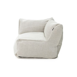 Dotty Pouf Club Corner Medium White | Armchairs | Roolf Outdoor Living