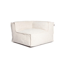 Silky Corner Seat Pouf Beige | Armchairs | Roolf Outdoor Living