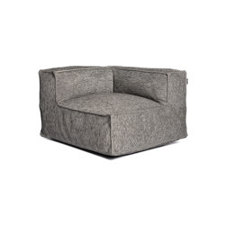 Silky Corner Seat Pouf Grey | Armchairs | Roolf Outdoor Living