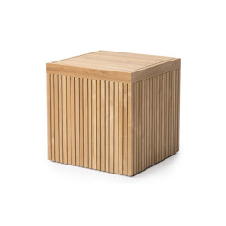Dotty Teak Cube Table | closed base | Roolf Outdoor Living