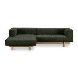 Alchemist Sofa with Chaise Lounge, Forest Green/Decoma, Left | Chaise longue | EMKO PLACE