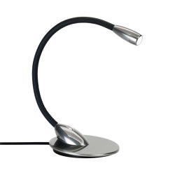 Jet Stream Table Light, anodised titanium with black leather | Luminaires de table | Original BTC