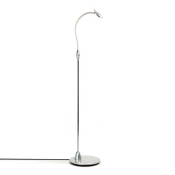 Maestro Floor Light, clear anodised with off white leather | Standleuchten | Original BTC