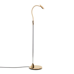 Maestro Floor Light, gold plated with beige leather | Free-standing lights | Original BTC