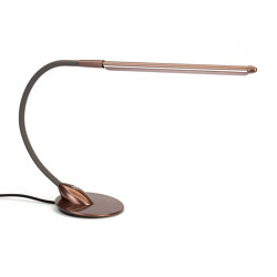 Wand Table Light, anodised bronze with mushroom leather | Lampade tavolo | Original BTC