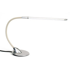Wand Table Light, clear anodised with off white leather | Table lights | Original BTC