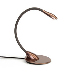 Zonda Table Light, anodised bronze with mushroom leather | Lampade tavolo | Original BTC