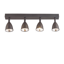 Whitby Quadruple Spotlight, Weathered Brass, with shade and integral driver | Ceiling lights | Original BTC