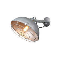 Steel Working Wall Light With Protective Guard, Galvanised
