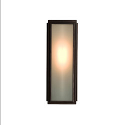 Narrow Box Wall Light, Ext Glass, Weathered Brass, Frosted | Lampade parete | Original BTC