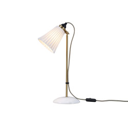 Hector Pleat Table Light, Satin Brass, Natural, with Grey Cable | Table lights | Original BTC