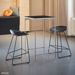 Table haute avec plateau noir, 60x60x105 cm | Tables d'appoint | PHOS Design