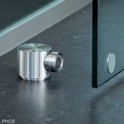 Door retainer made of solid stainless steel with magnetic stop buffer | Door stops | PHOS Design