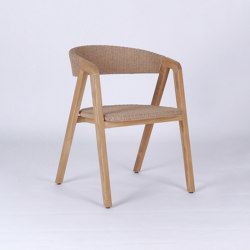 Clip Wood Dining Armchair, Beige Rope