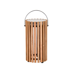 Cube Lamp Medium H41cm - Natural Teak | Éclairage sol extérieur | Design Pergola