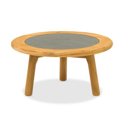 Helen ALU Coffee Table D60xH28cm, Teak Leg | Tables basses | Design Pergola