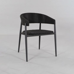 Olivia ALU Dining Armchair, Charcoal | open base | Design Pergola