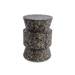 Ruby Side Table D33xH46cm, Black Mosaic