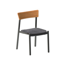 Vera ALU Chair, HDPE Wicker - Charcoal Loom