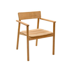 Vera Slatted Teak Armchair - Natural Teak | Chaises | Design Pergola