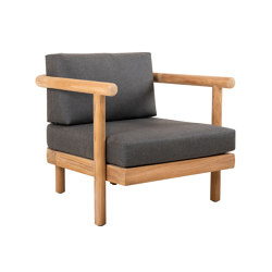 Vera Teak Lounge Chair - Natural Teak - Grey Cushions | Sessel | Design Pergola